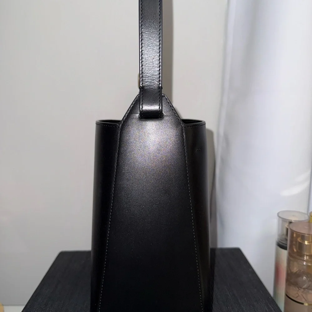 A.P.C. Black Leather Bucket Bag